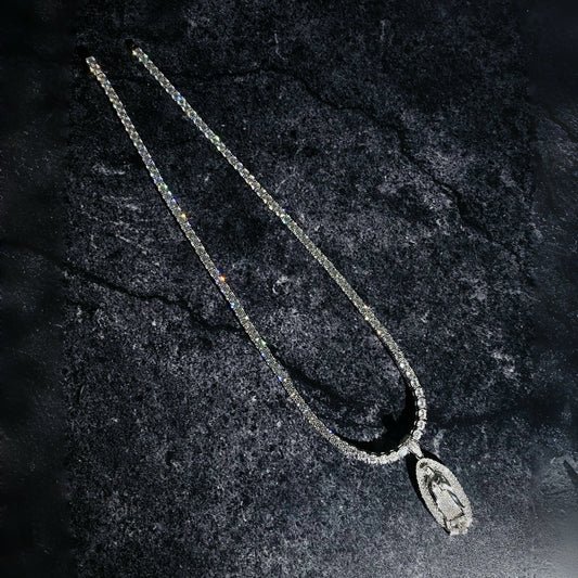 Combo Set of 4mm Tennis Chain and Mary Pendant - TMT The Money Thing