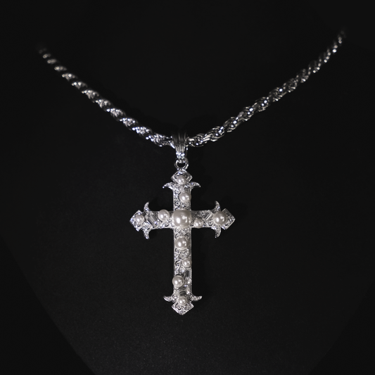 Pearl Cross Neck Pendant (DDZ-05P) - TMT The Money Thing