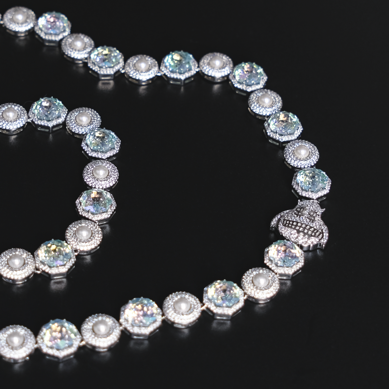 Rose Cut bling mix Pearl Mini Money Monster Necklace (SQGYC-N-1) - TMT The Money Thing